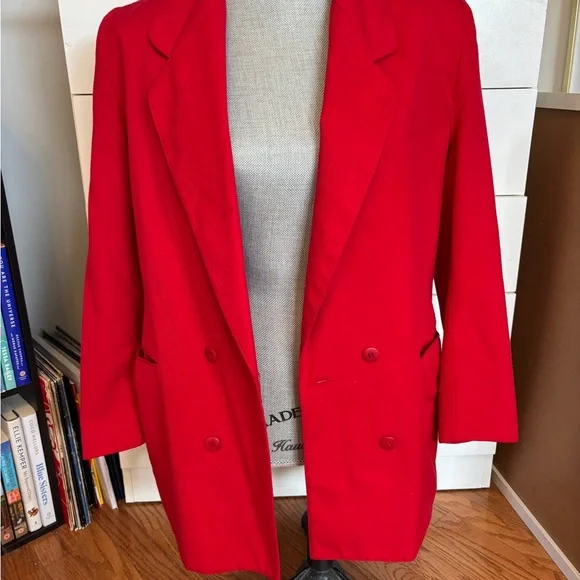 Red Double-Breasted Blazer - Picture 4 of 5